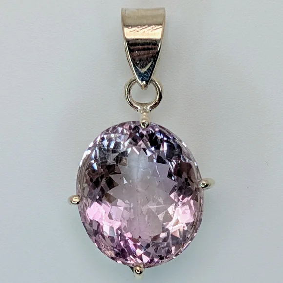 Natural Pink Amethyst Pendant S925 Sterling Silver Pendant - Picture 2 of 11